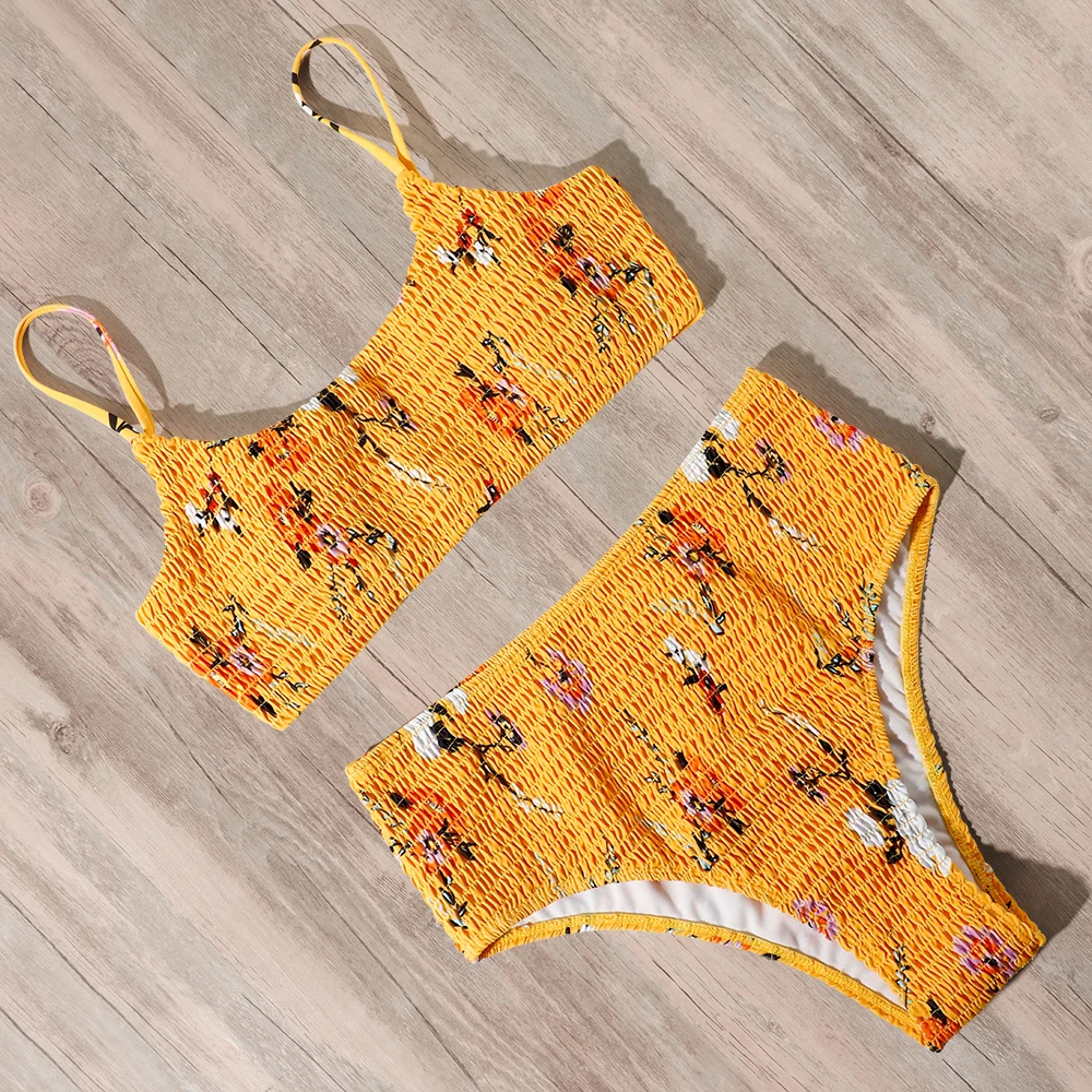 

RXRXCOCO Striped High Waist Women Bikini Female Swimsuit Beachwear Bathing Suit Sexy Leopard Swimwear Women Push Up 2021