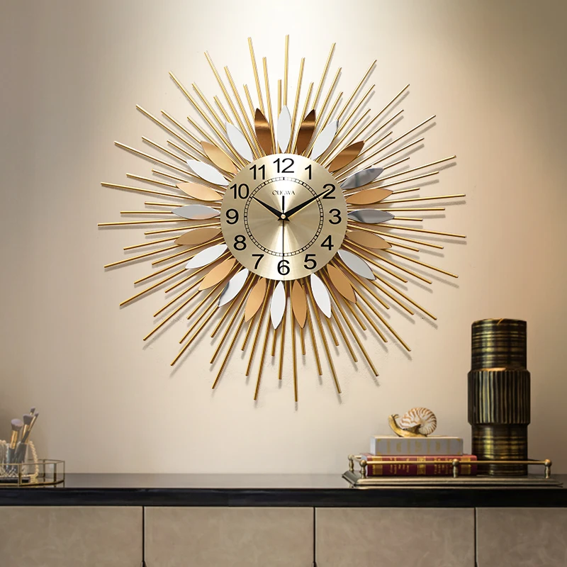 

Round Silent Metal Wall Clock Modern Design Living Room Wall Clock Kitchen Novelty Watch Reloj Mural Industrial Decor Vintage