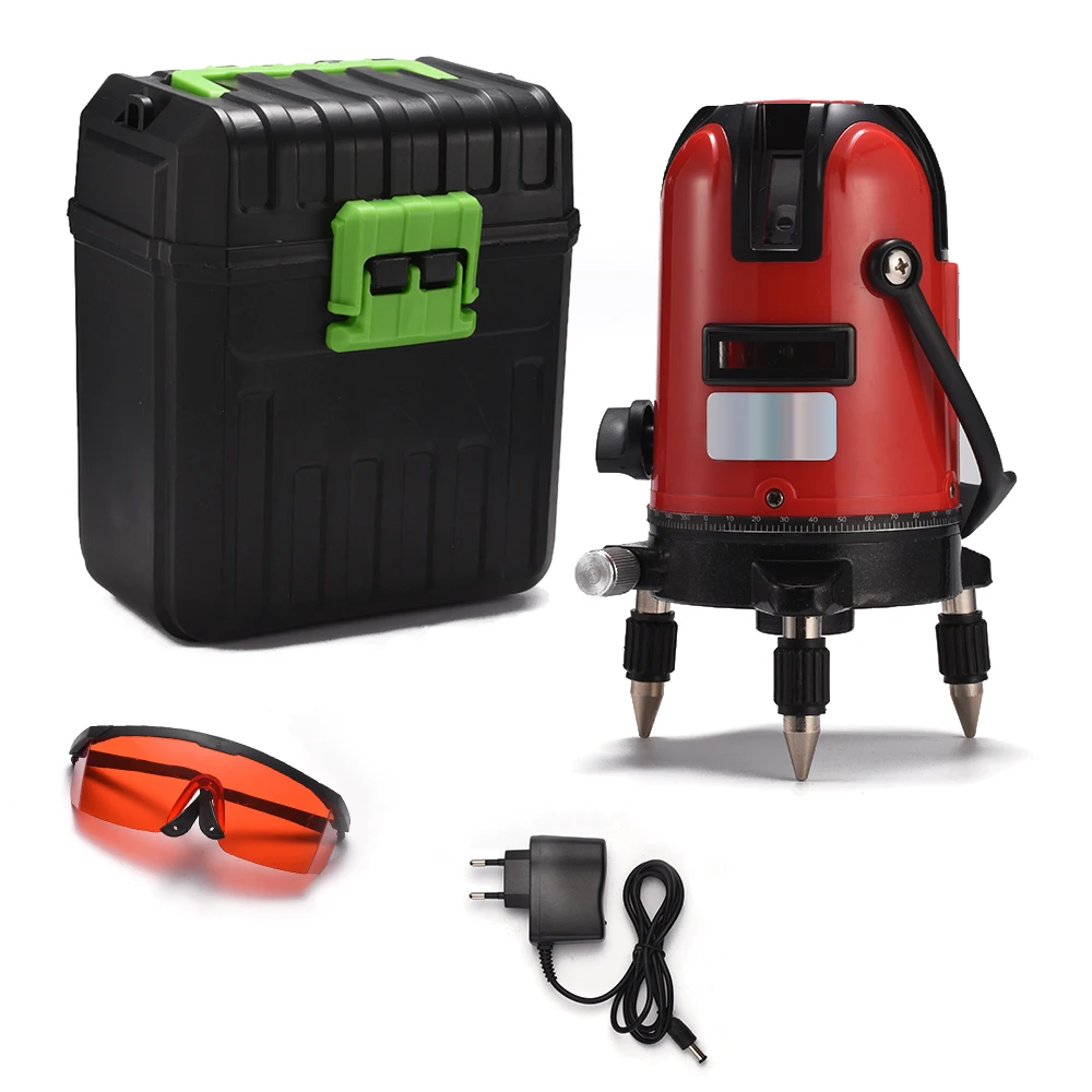 Лазерный уровень самовыравнивающийся красный/зеленый поворот на 360 градусов по