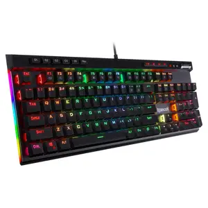 Механическая игровая клавиатура Redragon K580 VATA, RGB светодиодный, 104 клавиши с подсветкой, макро-клавиши против Ghosting, синие переключатели для DOTA 2 Gamers