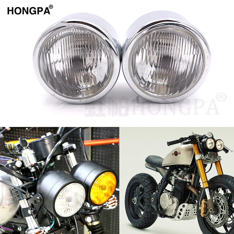 Черная мотоциклетная двойная передняя фара лампа с кронштейном подходит для Harley