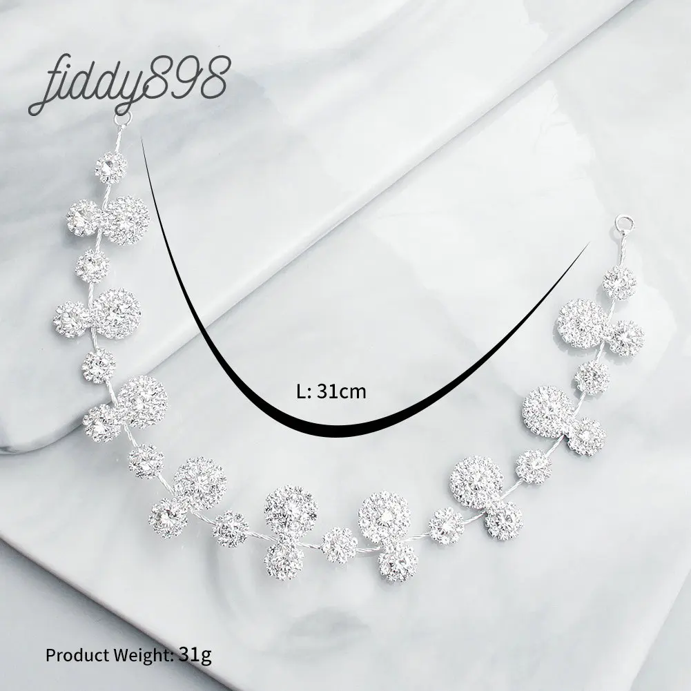 Простой стиль невесты со стразами свадебное украшение на голову женщин