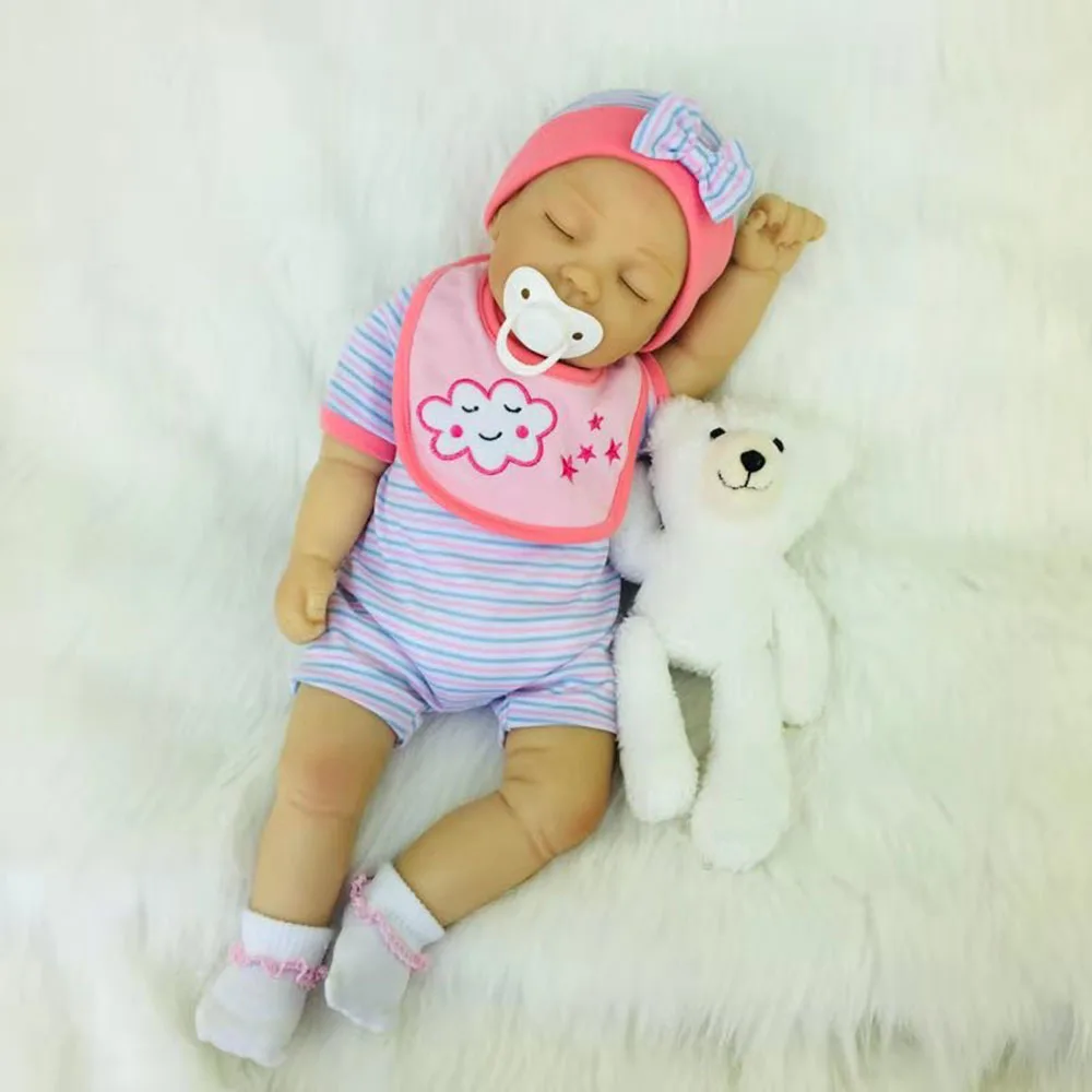 bear(white) Кукла Avani 'Eve' Реалистичная кукла-Реборн, Реалистичная мягкая виниловая кукла для новорожденных, куклы для подарков - Цвет: bear(white)