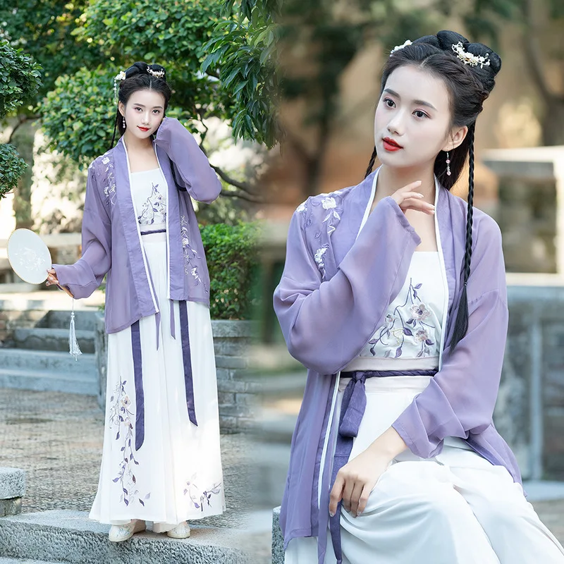 

Сказочный костюм Hanfu для женщин Китайская традиционная одежда фиолетовое платье принцессы древняя одежда Платья для косплея JL1732