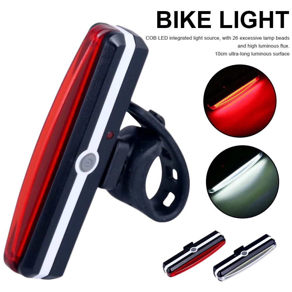 

Rechargeable 26-COB LED USB Mountain Bike Tail Light Taillight 6 Modes MTB Safety Warning Bicycle Rear Light Bicycle Lamp
