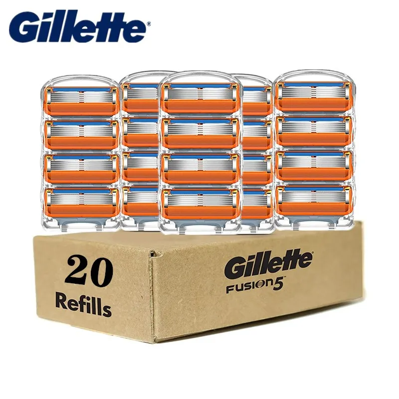 

20blade Gillette Shaving Blades Gillette Fusion 5 Replaceable Cassettes Removable Fusion5 Men Razor Blade with Precision Trimmer