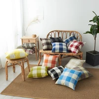 plaid throw pillow covers farmhouse buffalo sofa chair decor cotton linen cushion cover red coffee green blue pillowcase 4545cm