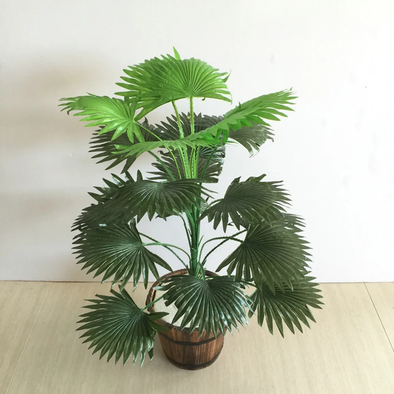 

Tropical Palm Tree Large Artificial Plants Fake Monstera Silk Palm Leafs Big Coconut Tree Without Pot For Home Garden Decoration