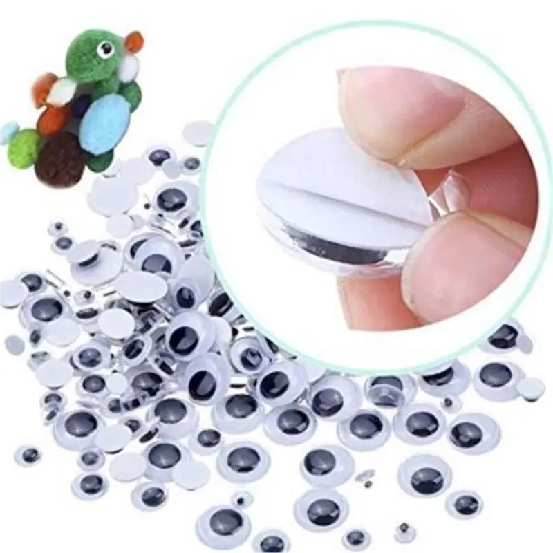 

2021 New Universal 700Pcs 4/5/6/7/8/10/12mm Total Mixed Googly Eyes Self-adhesive DIY