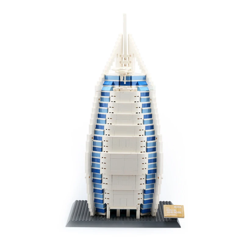 

WANGE City Architecture Dubai Burj Al Arab Hotel 3D Model Building Blocks Kit Creative DIY Educationa Bricks Toys Children Gifts