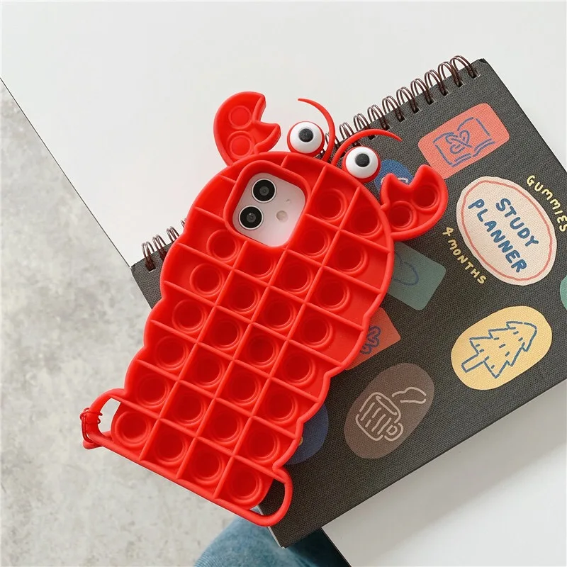 

Red Black Decompression phone case for iPhone 12 11 Pro Max Mini X XR XS 7 8p Anti-fall Back cover