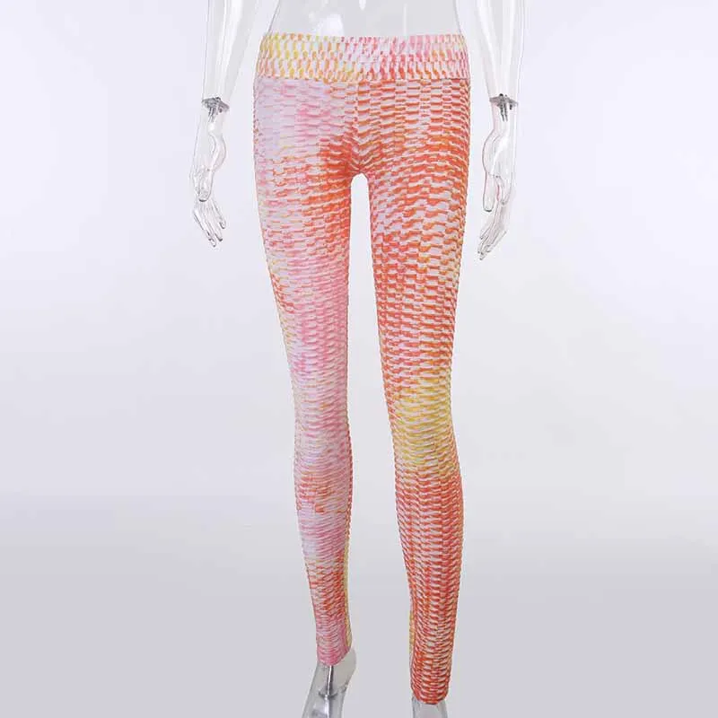 

2021 Spring Sexy Tie Dye Two Piece Outfits Gym Suit Crop Top+Sports Leggings Running Women Fitness Y2k Clothes Streetwear