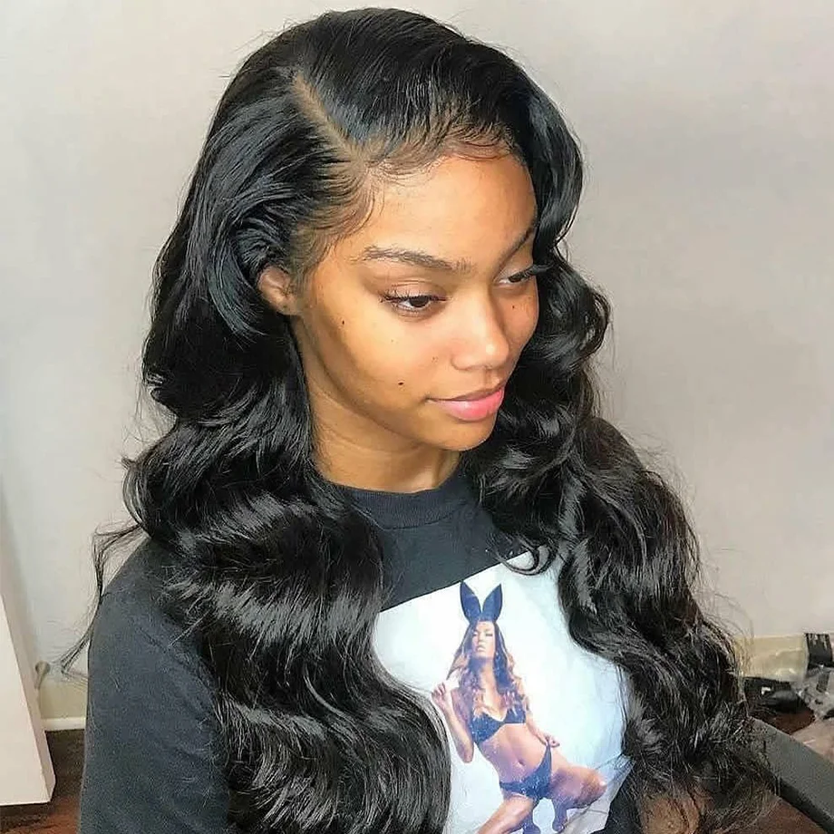 Объемная волна Синтетические волосы на кружеве парик человеческих волос парики