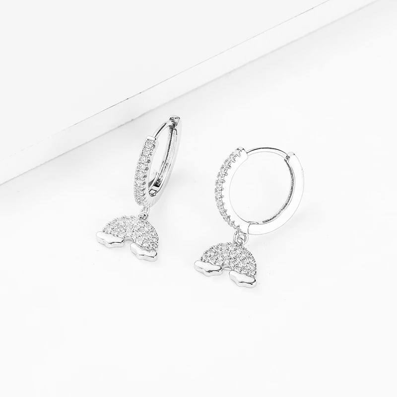 SIPENGJEL модные блестящие циркониевые массивные серьги кольца для женщин