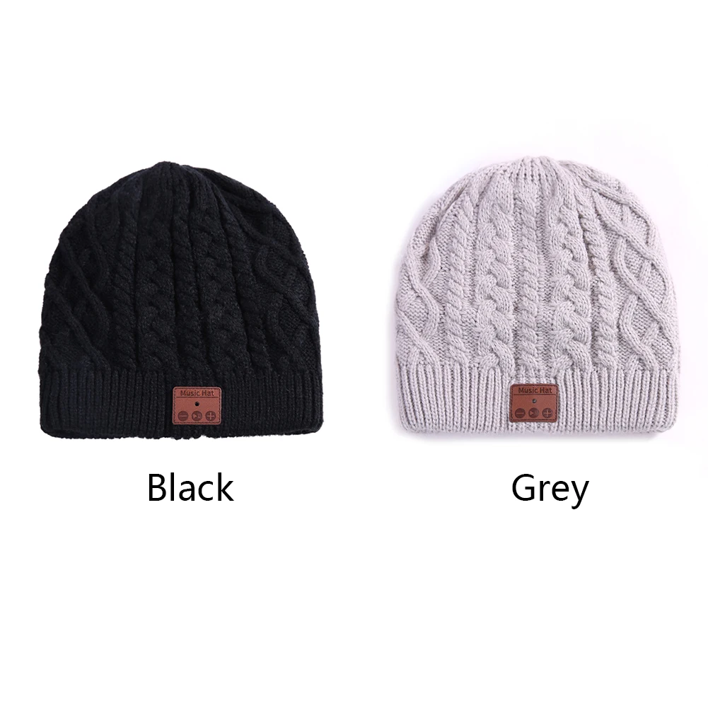 Беспроводная шапка вязанные шапки Beanie стерео наушники микрофон динамик Bluetooth для