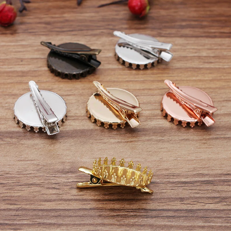 Круглая Корона 10 шт. 25 мм гнездо шпильки для волос полимерные заготовки под