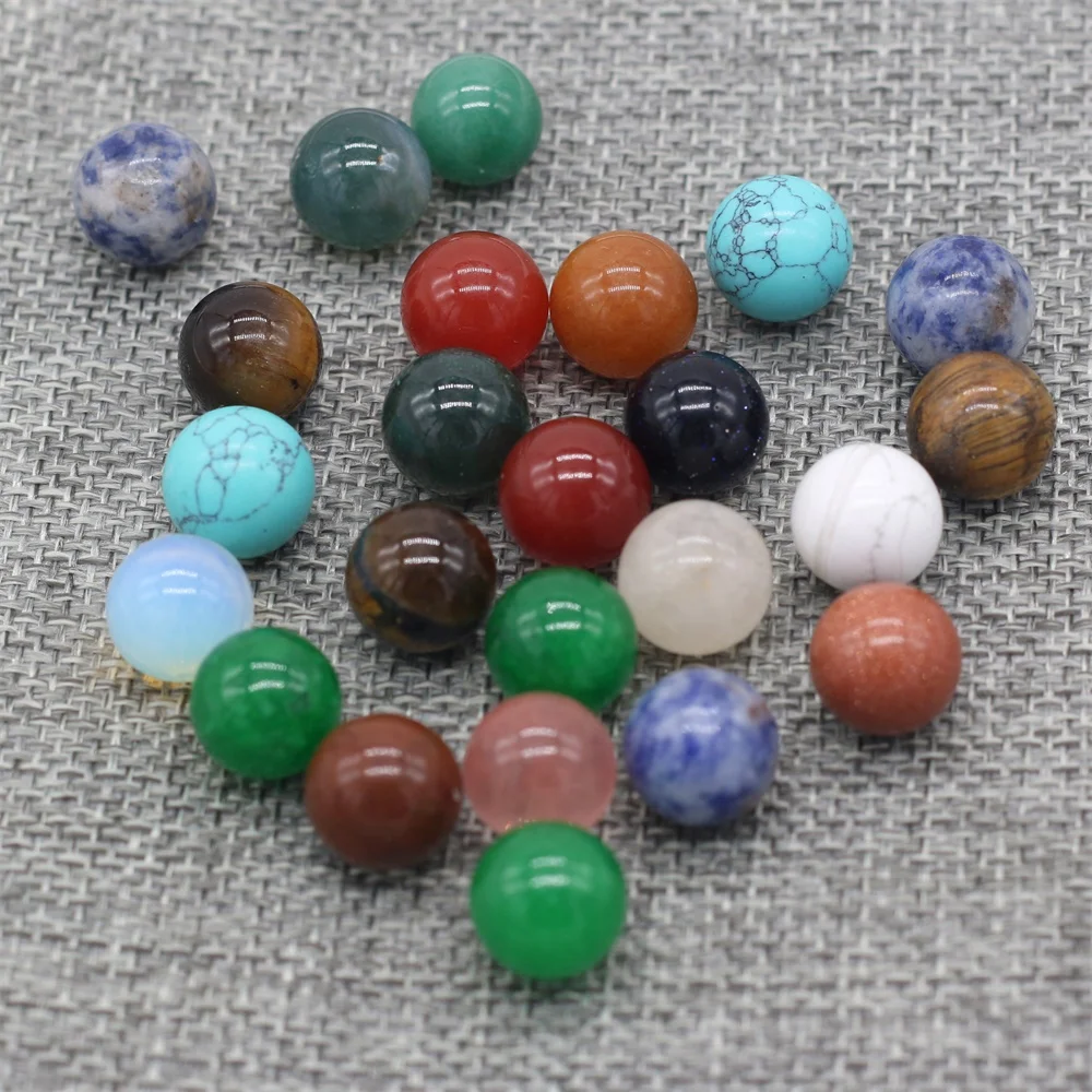 

10Pcs Natural Stone Red Agate Beads 12MM Without Hole Round Shape Semi-Precious for Potted Plants Fish Tank Decorations