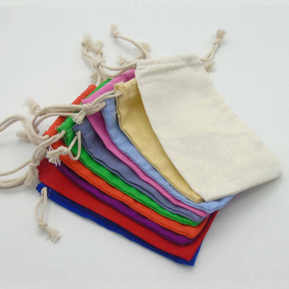 50 шт. хлопковая льняная подарочная сумочка льняные сумки на шнурке для упаковки