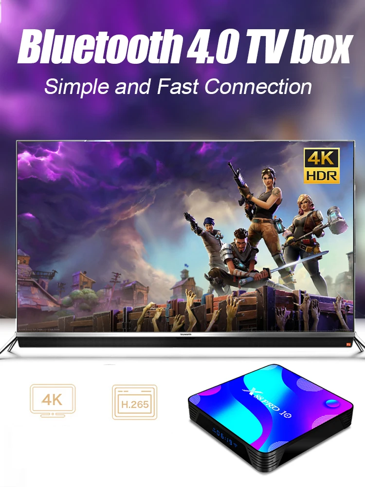 Smart TV Box Set Android 10.0 RK3318 Quad-Core 64bit Cortex-A53 BT 4.0 4K 2.4G 5.8GHz Dual Band WiFi Smart Set Set Top Box