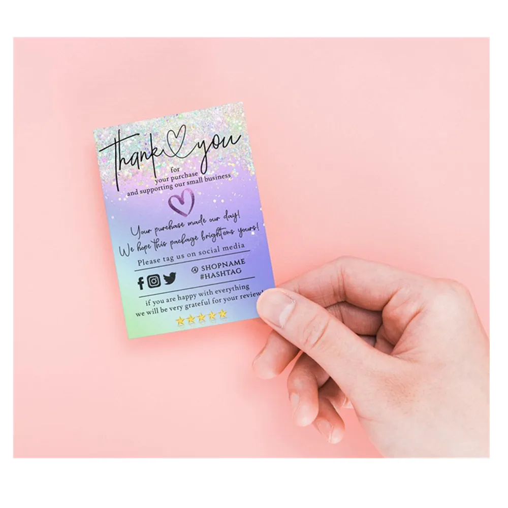 Красочная маленькая визитная карточка для поддержки малого бизнеса спасибо