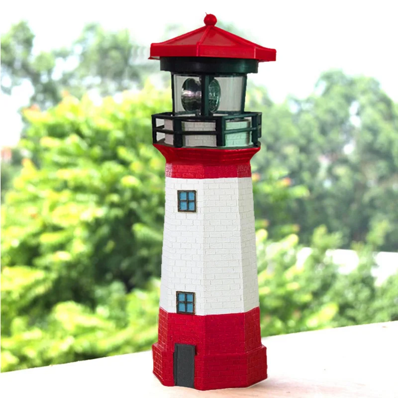 

Solar Powered Lighthouse with Rotating Lamp Bulb Garden Ornament Patio Light