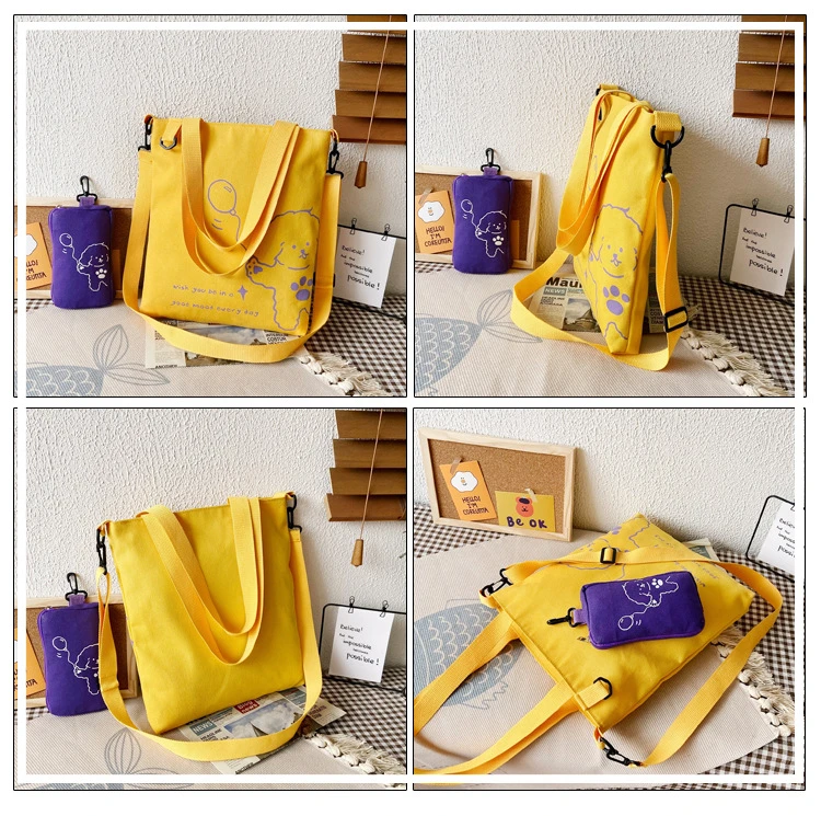 Новинка 2024 Корейская версия удобная вместительная сумка-мессенджер Холщовая