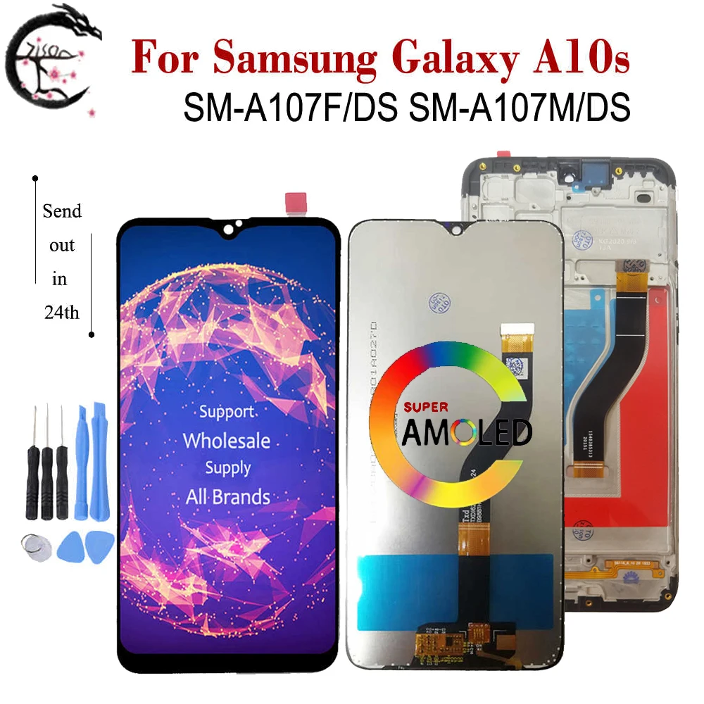 ЖК дисплей 6 2 дюйма A107 для SAMSUNG Galaxy A10S с рамкой SM A107F/DS A107M сенсорный датчик