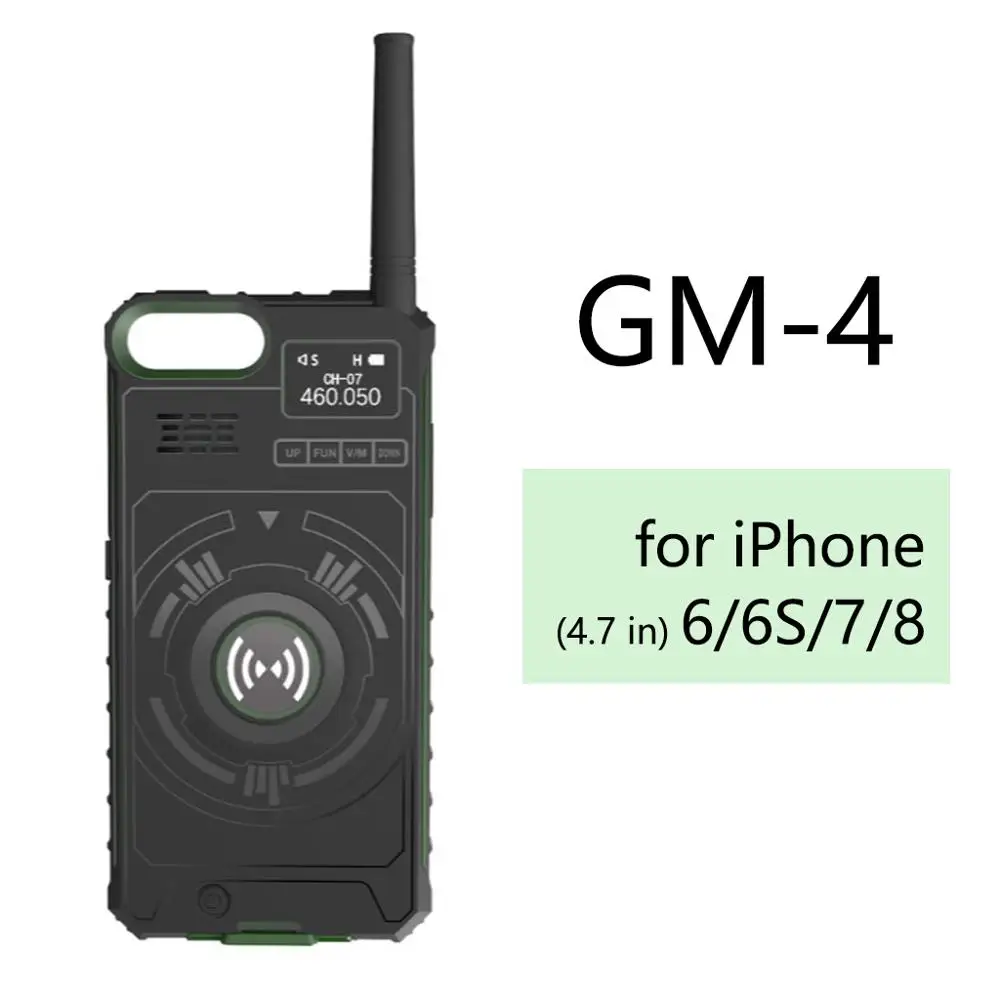 GM4 for 6 6S 7 8 IRaddy GM-series 3-в-1 UHF чехол для телефона двусторонней радиосвязи Перезаряжаемые на Батарея защита от ударов при падении сотовый телефон для iPhone - Цвет: GM4 for 6 6S 7 8