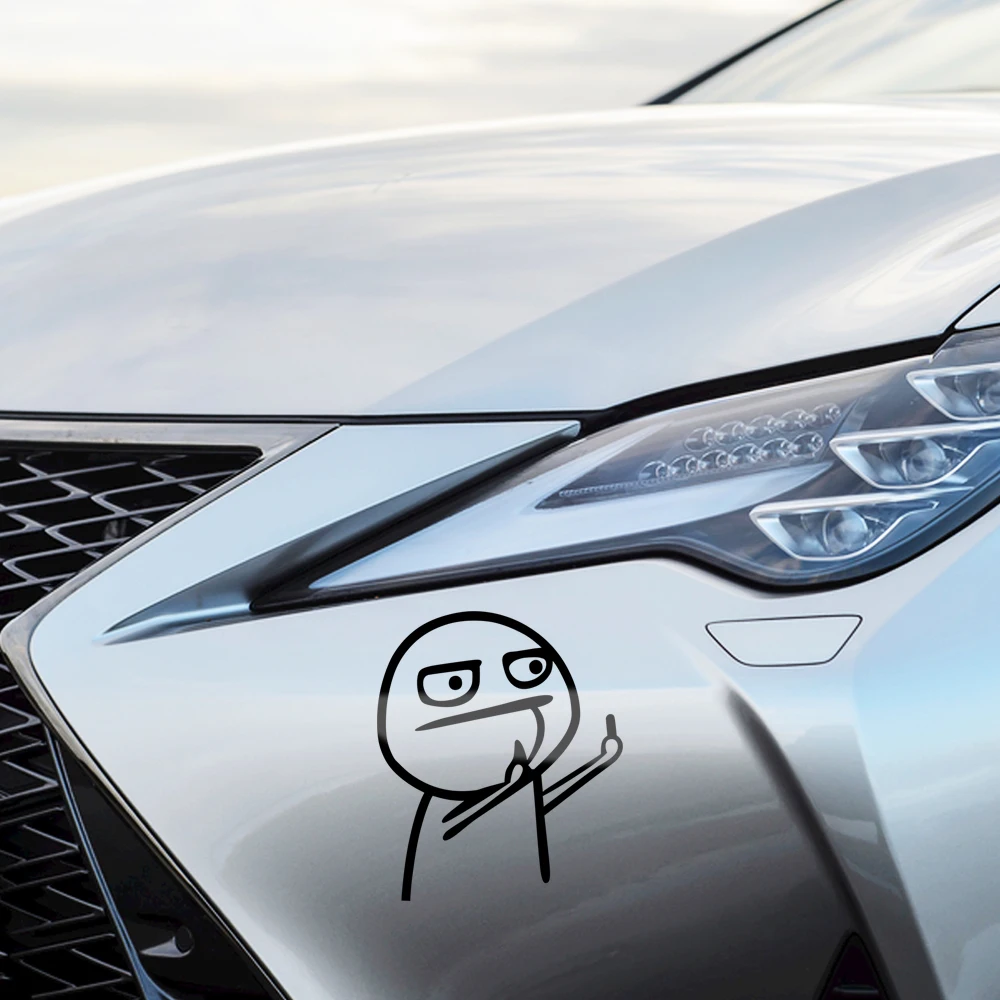 Мультяшная JDM забавная Светоотражающая Автомобильная наклейка на средний палец