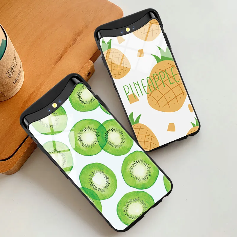 Летние фрукты закаленное стекло мороженое чехол для телефона OPPO Find X ins корейский