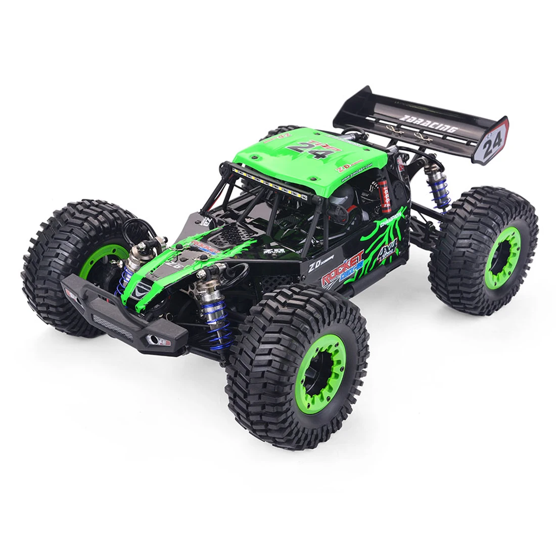 

ZD Racing ROCKET DBX-10 1/10 4WD 80km/H 2.4G Brushless Motor High-speed RC Car Desert Off-road Vehicle - RTR Version+Tail Wing