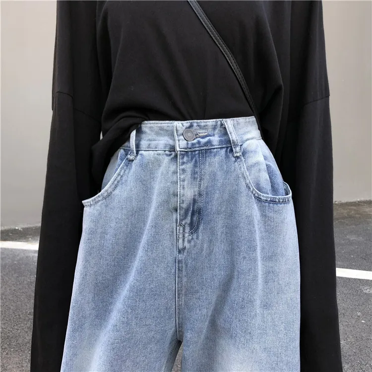 

Fashion Women Ripped Harem Denim Jeans High Waist Loose Casual Long Jeans For Women Vintage Female Korean Pants Capris 2020