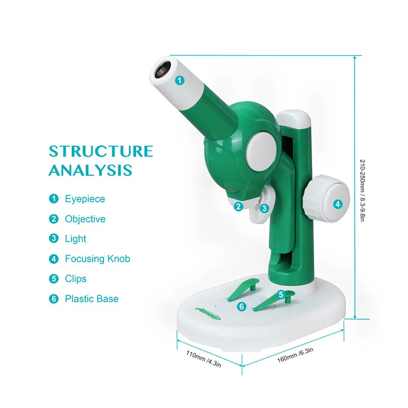 Разберите микроскоп-игрушка образовательный DIY стволовый микроскоп для