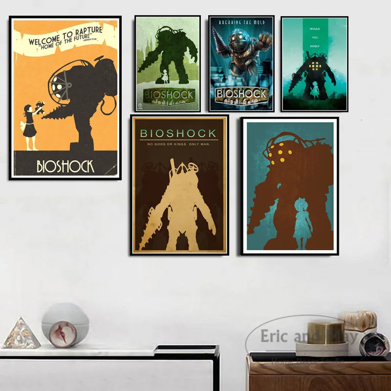 Bioshock Rapture видеоигра Ретро подарок для детей Художественная Картина на холсте