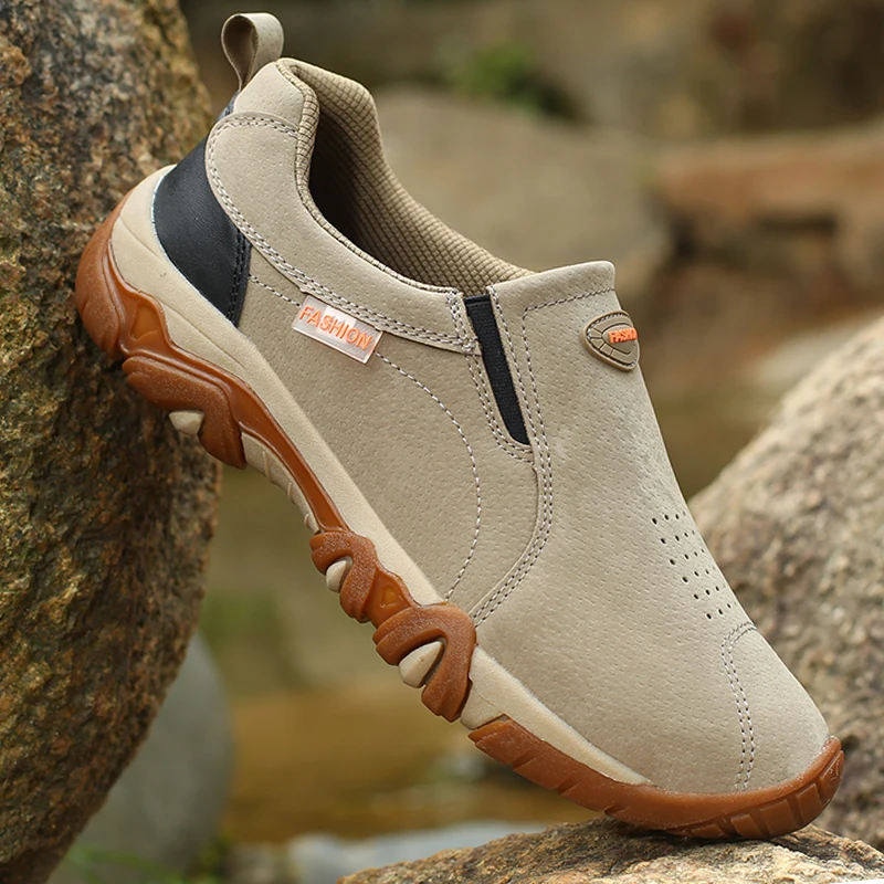 

2021 Men Shoes Genuine Leather Breathable Spring Autumn Casual Shoes Outdoor Non Slip Men Sneakers