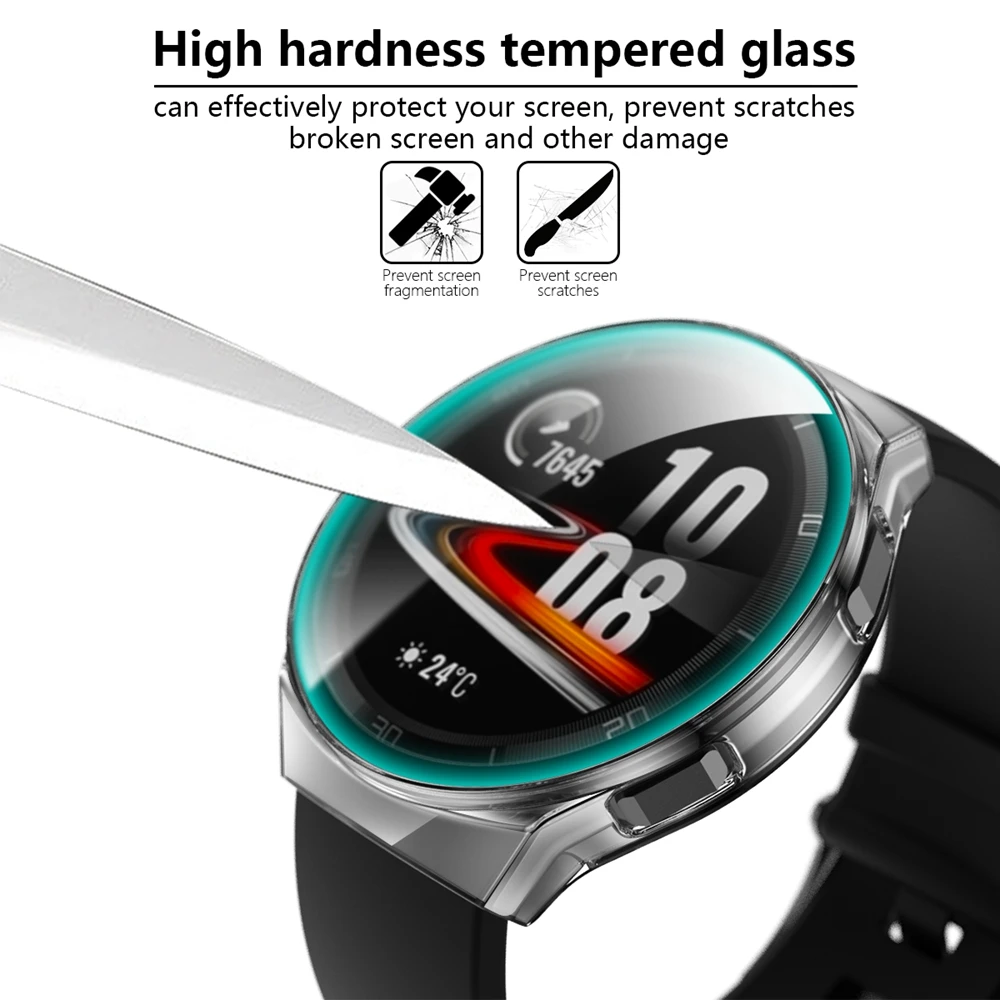 Чехол Hangrui для Huawei Watch GT 2E GT2 46 мм 42 защитный бампер с полным покрытием и закаленным