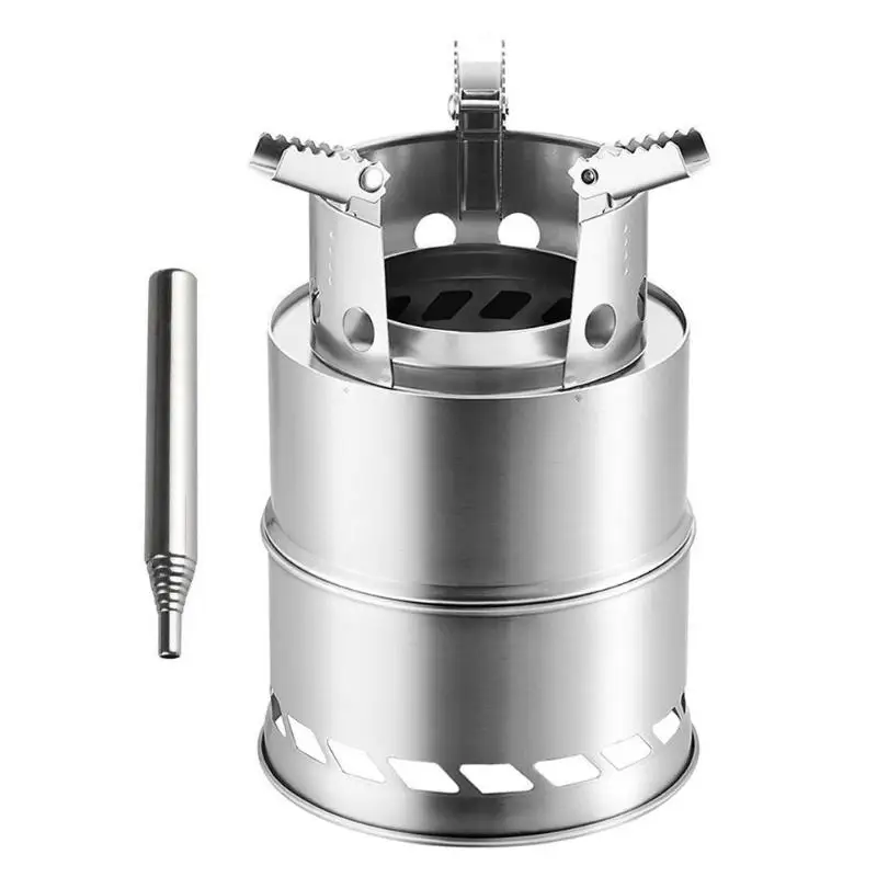 Stove Kit Открытый переносной гриль стойка из нержавеющей стали сковорода Кемпинг жаровня уголь барбекю домашняя печь набор Pacnic - Цвет: Stove Kit