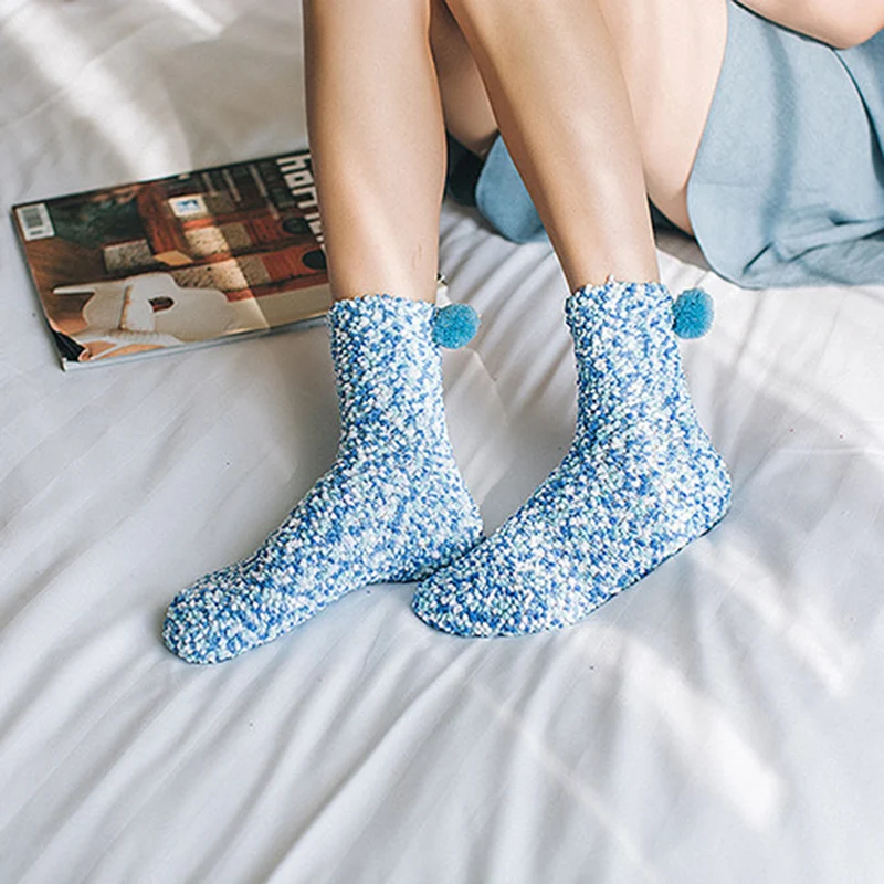 

Newly Ladies Socks Women Fall Winter Warm Socks Coral Fleece Female Casual Socks Home Sleep Socks Calcetines Mujer