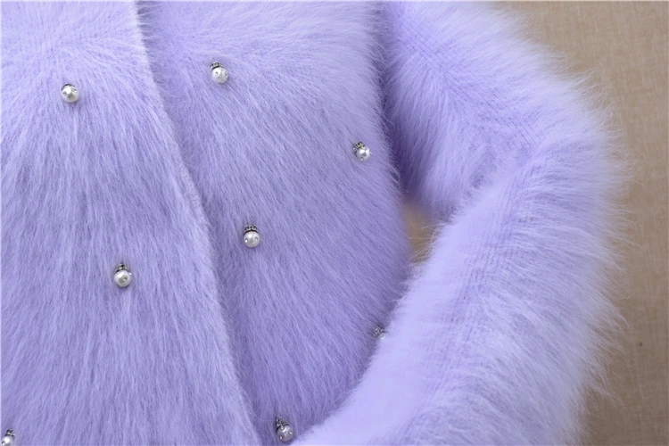 Модный осенний и зимний женский маленький свитер с длинным рукавом из ангорской