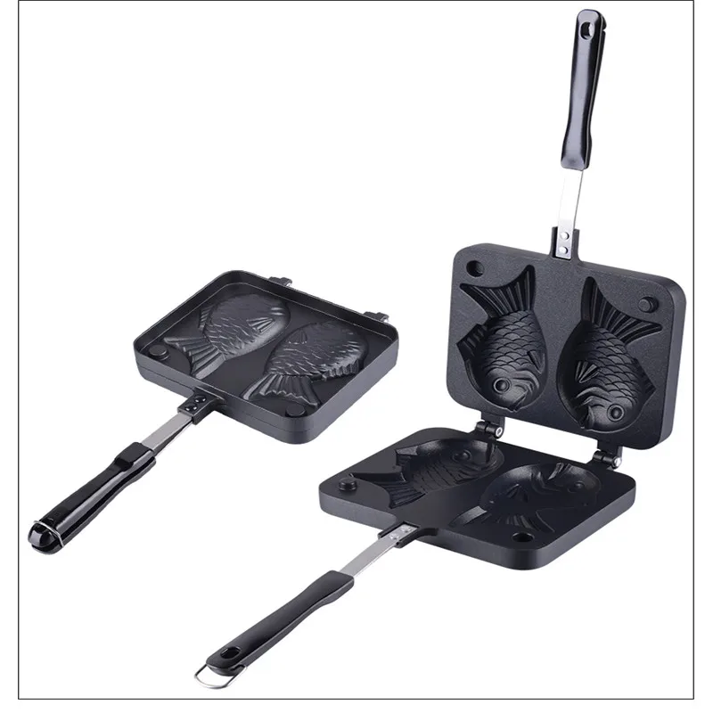 

Japanese Fish-Shaped Bakeware Waffle Pan Maker Japanese Pancake Double Pan Stainless Steel Frypan Home Cake Tools