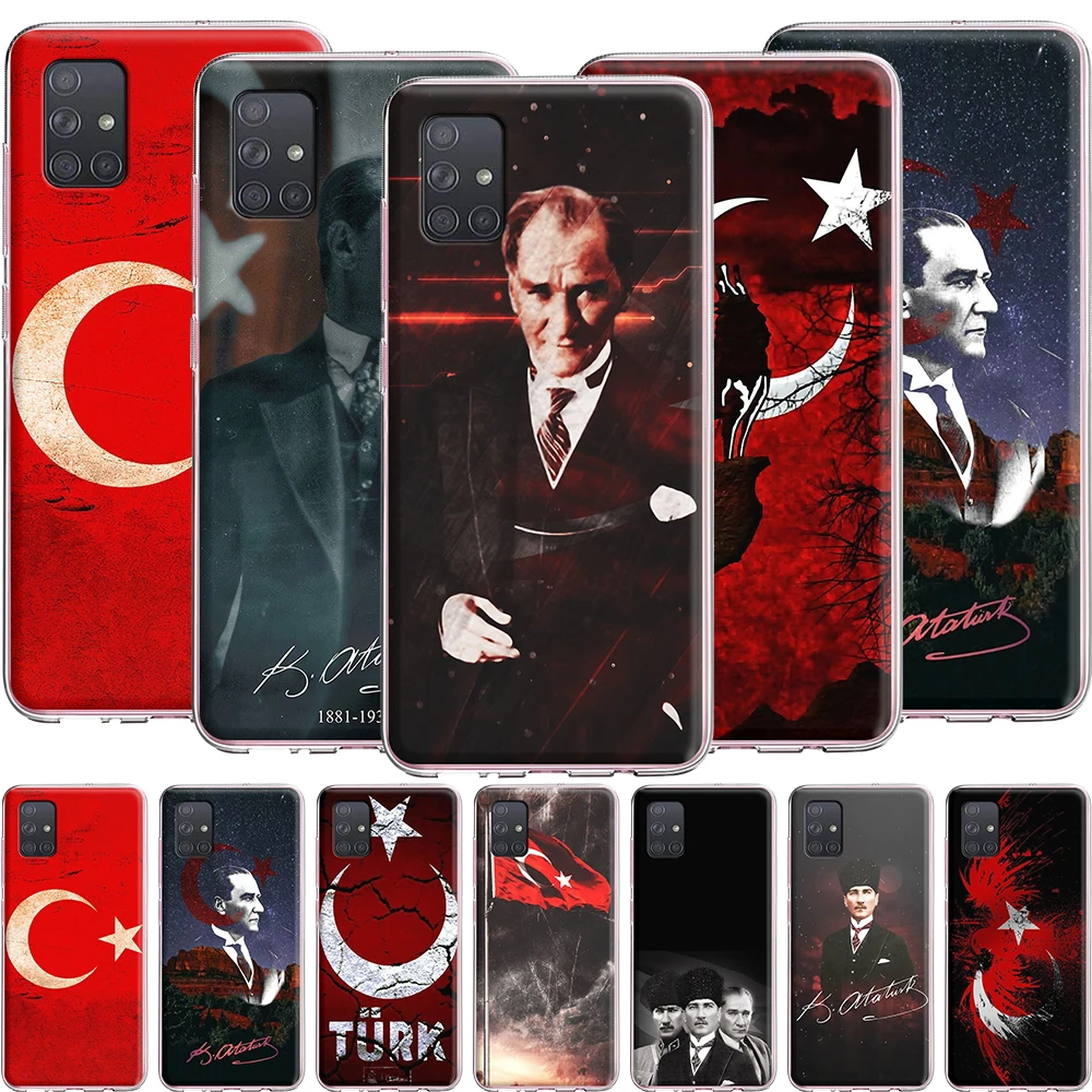 Силиконовый чехол Ataturk с турецким флагом для Samsung Galaxy A2 A5 A6 A7 A8 A9 J3 J4 J5 J6 J7 J8 Plus Prime