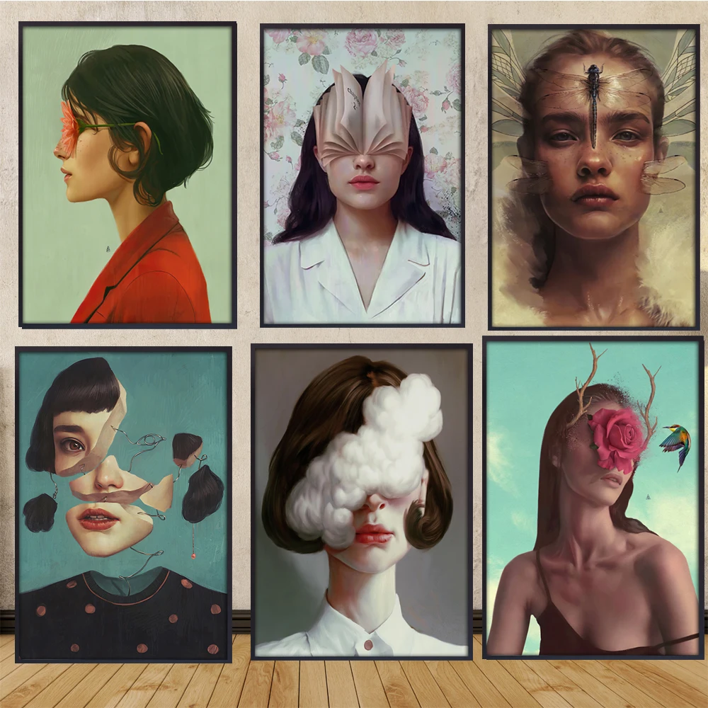 Картина на холсте для стен Женская настенная художественная картина Постер и