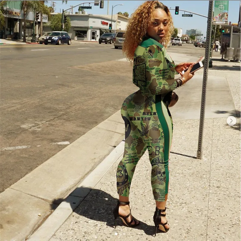 ANJAMANOR модный принт сексуальный спортивный костюм для женщин комплект из 2