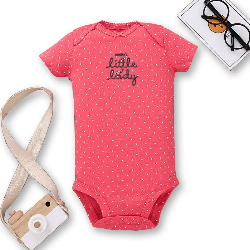 

Summer Fashion Style Newborn Newborns Baby Clothes Short Sleeves Baby Cartoon Crawling Clothes Three-piece Suit Bodysuits