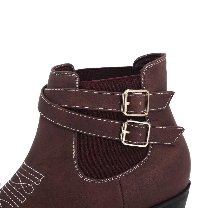 Autumn 2021 New European and American Retro Thick Heel Pointed Embroidery Western Knight Boots British Boots Women-823-2