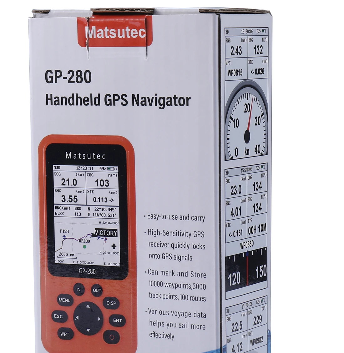 

GP-280 Handheld GPS Navigator/Marine GPS Locator Handheld High-Sensitivity GPS Receiver/Various Voyage Screens
