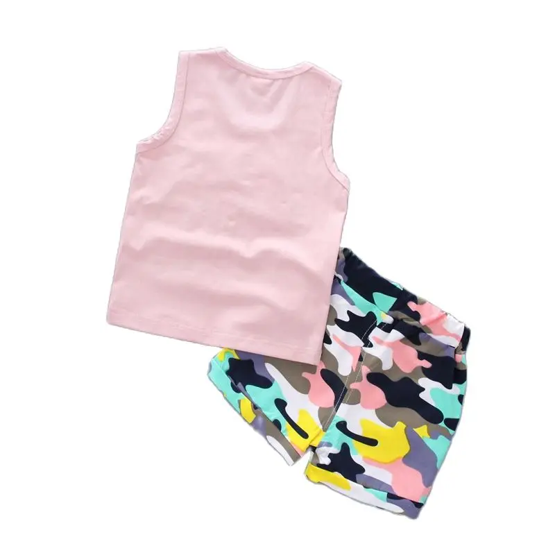 Disney Mickey Princess Kids Baby Girls Elephant lovely Set Children Summer Casual Fashion Vest Tops+Shorts Tracksuits Outfits | Детская