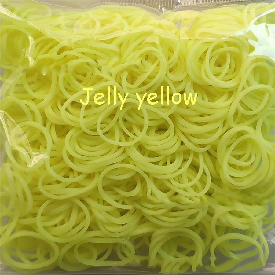 Jelly yellow 600 эластичные резиновые браслеты разных цветов, детские домашние браслеты для плетения, браслеты для женщин - Окраска металла: Jelly yellow