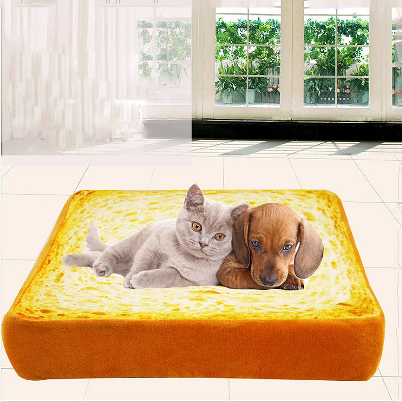 Мягкий коврик для домашних животных имитация тостов хлеба собаки мягкая