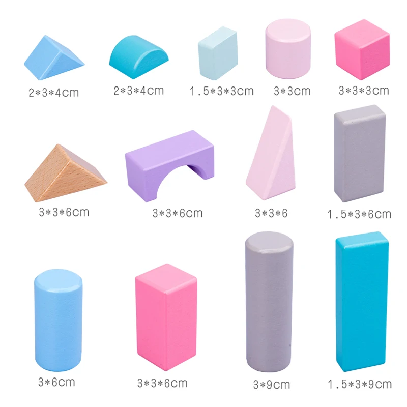 

Log Colorful Wood Rainbow Castle Building Block Toys Children Montessori Educational Geometric Block Toys Baby Wood Blocks Gifts